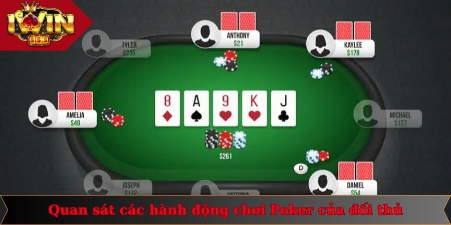 Quan sát các hành động chơi Poker của đối thủ