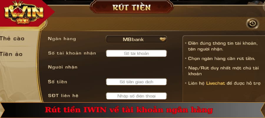 Rút Tiền IWIN 1 Hướng dẫn cách rút tiền IWIN nhanh lẹ, không gặp trục trặc