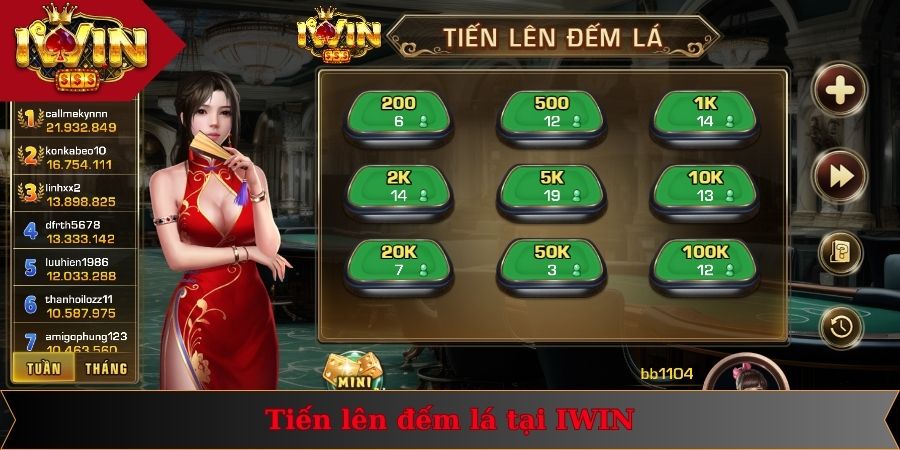 Tiến lên trở thành siêu phẩm săn lùng trong game bài IWIN