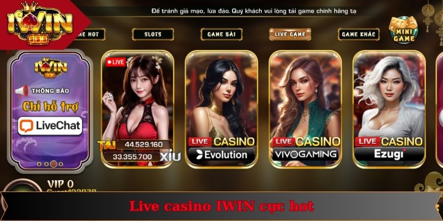 Thông tin về sảnh cược live game đẳng cấp tại IWIN