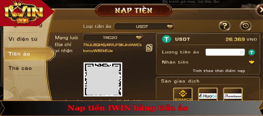 Nạp Tiền IWIN 4 Hiện đại hơn với cách nạp tiền IWIN bằng tiền ảo